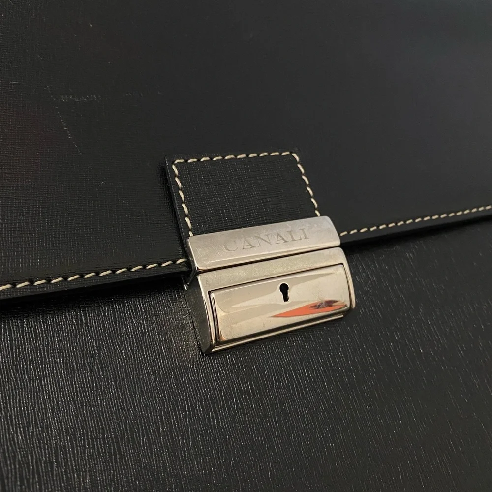 CANALI Saffiano Leather Briefcase